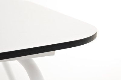 "Верона" журнальный стол из HPL 120х65, H40, каркас белый муар, цвет столешницы "молочный"